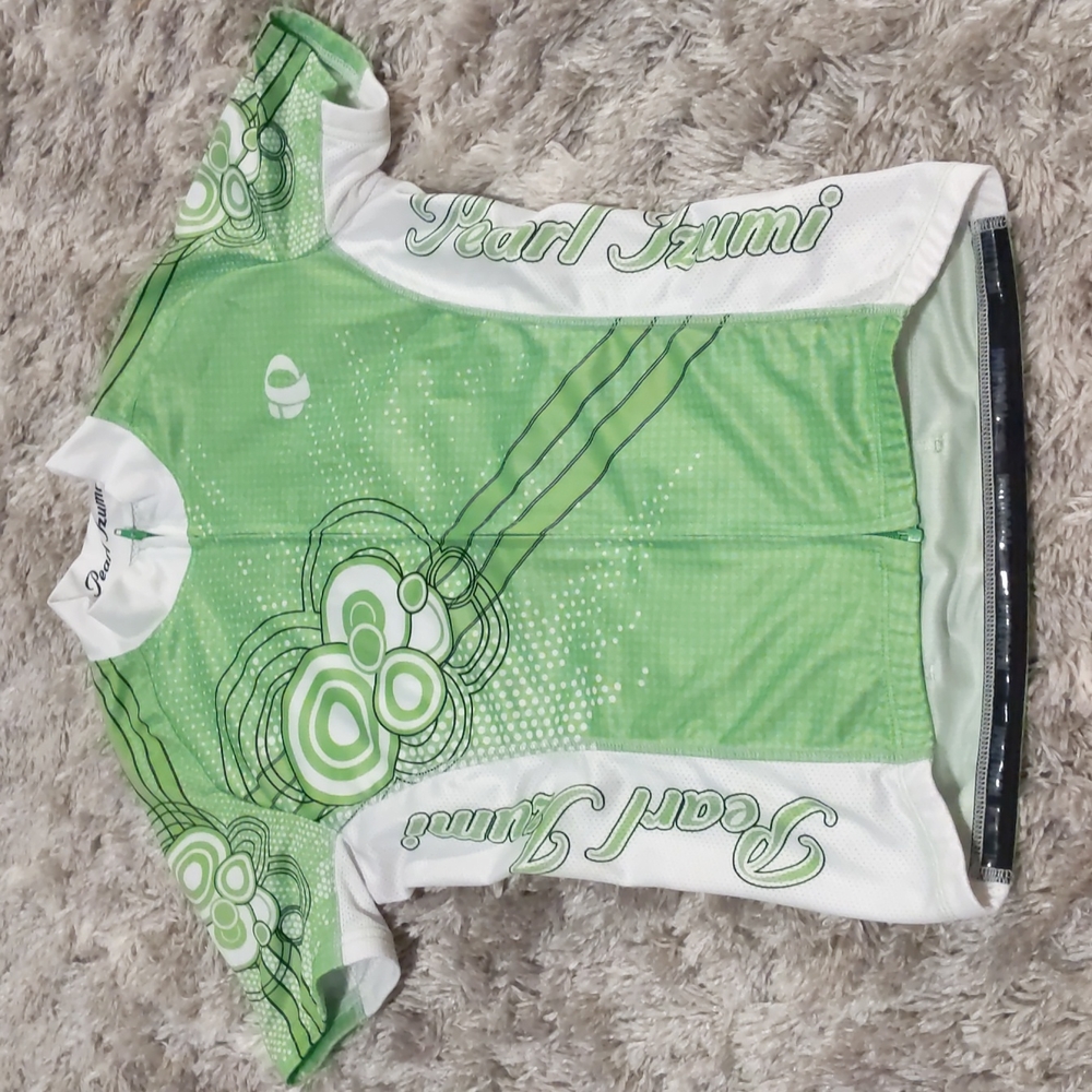 Pearl Izumi Lime Green and White XS Biking Jersey